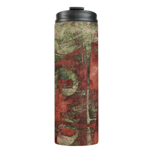 Geschilderde Graffiti Grunge Herfst Rood Groen Roe Thermosbeker