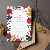 Geschilderde granaatappels Rosh Hashanah Kaart