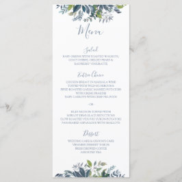 Geschilderde Groene Huwelijksmenu's Stofblauw Menu