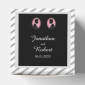 Geschilderde Groom Silhouetten Gay Bruiloft Favor  Bedankdoosjes (Bovenkant)