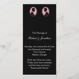 Geschilderde Groom Silhouetten Gay Trouwprogramma Programmakaart