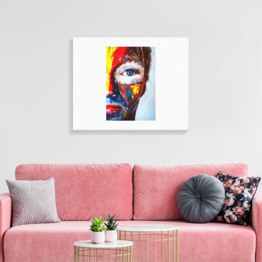 Geschilderde "Half Face" muurkunst Canvas Afdruk (Insitu (Woonkamer))