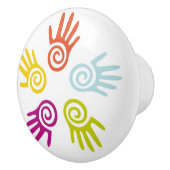 Geschilderde Handen Keramische Kabinetknop Keramische Knop (Rechts)