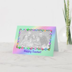 Geschilderde Happy Easter Eggs voor Foto Feestdagen Kaart