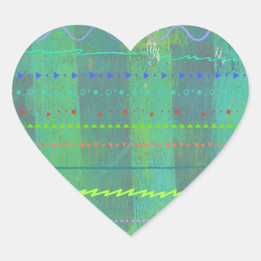 Geschilderde hark hart sticker (Voorkant)