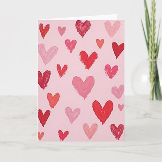 Geschilderde Hart Liefdeskaart Kaart (Voorkant)