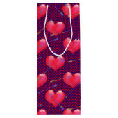 Geschilderde harten en pijlen | VALENTIJNSDAG Wijn Cadeautas (Achterkant)