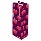 Geschilderde harten en pijlen | VALENTIJNSDAG Wijn Cadeautas (Voorkant Gekanteld)