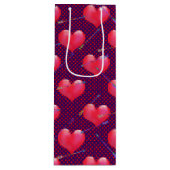 Geschilderde harten en pijlen | VALENTIJNSDAG Wijn Cadeautas (Voorkant)