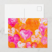 Geschilderde harten Levendige abstracte Valentijns Briefkaart (Voorkant / Achterkant)
