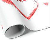  geschilderde harten op witte Valentijnsdag Cadeaupapier (Rol Hoek)