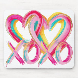 Geschilderde harten & XOXO Muismat
