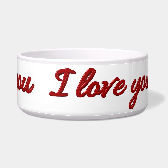 Geschilderde hartenpas Bowl Voerbakje (Rechts)