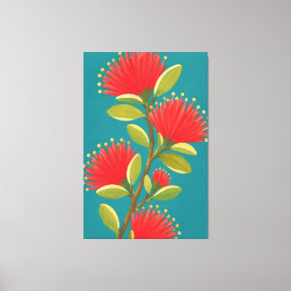 Geschilderde Hawaiaanse lehua bloem 1 Canvas Afdruk
