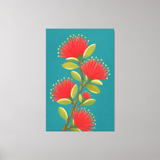 Geschilderde Hawaiaanse lehua bloem 1 Canvas Afdruk
