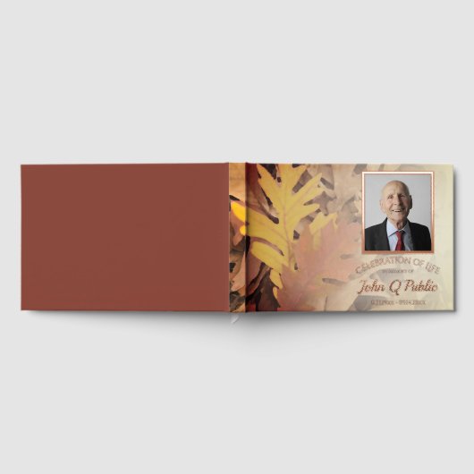 Geschilderde herfstbladeren Viering van het levens Gastenboek (Volledig)