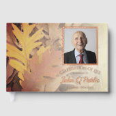 Geschilderde herfstbladeren Viering van het levens Gastenboek (Voorkant)