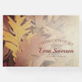 Geschilderde herfstbladeren Viering van het levens Gastenboek