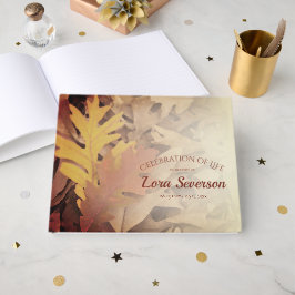 Geschilderde herfstbladeren Viering van het levens Gastenboek