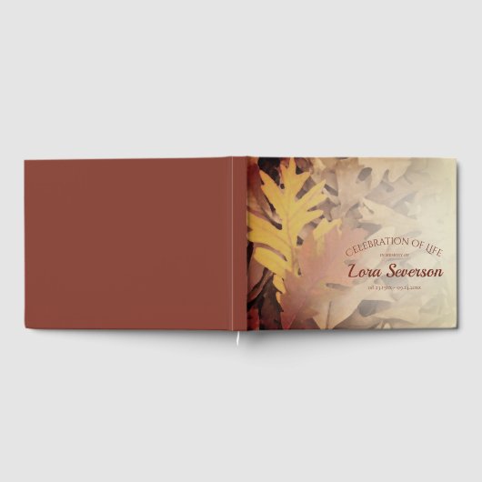 Geschilderde herfstbladeren Viering van het levens Gastenboek (Volledig)