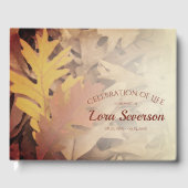 Geschilderde herfstbladeren Viering van het levens Gastenboek (Voorkant)