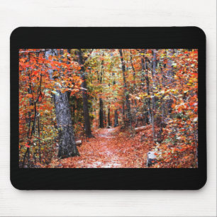 Geschilderde Herfstbos Wandelpad Watercolor Cadeau Muismat