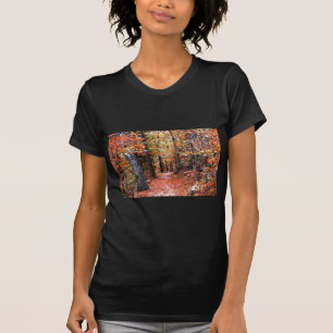 Geschilderde Herfstbos Wandelpad Watercolor Cadeau T-shirt