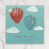 Geschilderde Hete Luchtballons Aangepaste Bruiloft Bedankjes Labels (Voorkant)