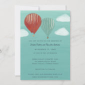 Geschilderde Hete Luchtballons Aangepaste Bruiloft Kaart (Voorkant)