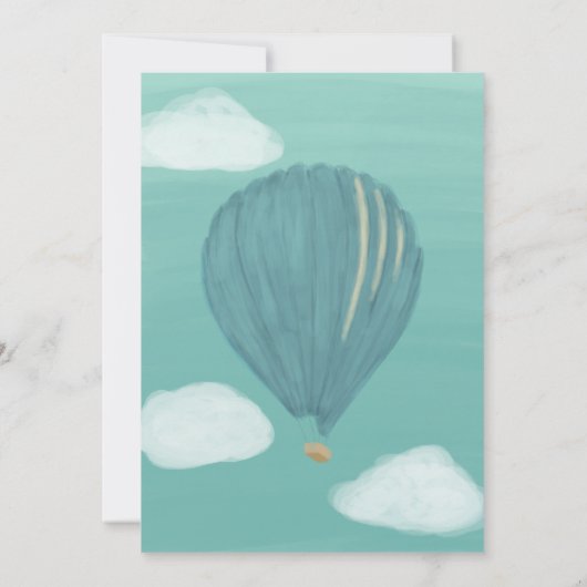 Geschilderde Hete Luchtballons Aangepaste Bruiloft Kaart (Achterkant)