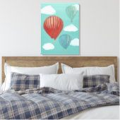 Geschilderde heteluchtballonnen en witte wolken canvas afdruk (Insitu (Slaapkamer))
