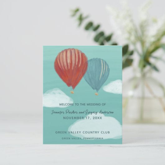 Geschilderde heteluchtballons Custom Wedding Progr (Staand voorkant)