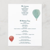 Geschilderde heteluchtballons Custom Wedding Progr (Achterkant)