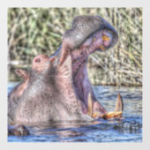 geschilderde hippo raamsticker (Vel)