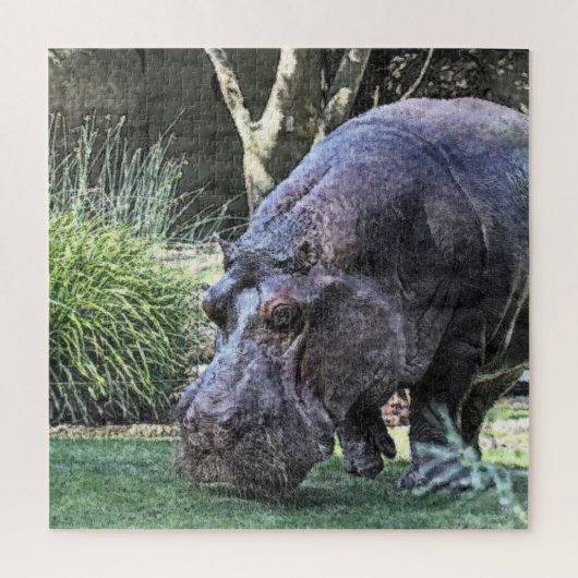 geschilderde hippopotamus legpuzzel (Verticaal)