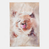 Geschilderde Hond Afdruk Theedoek (Verticaal)
