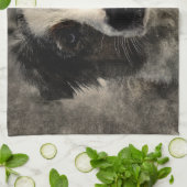 Geschilderde Hond Afdruk Theedoek (Gevouwen)