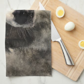 Geschilderde Hond Afdruk Theedoek (Quarter Fold)