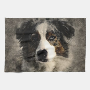 Geschilderde Hond Afdruk Theedoek