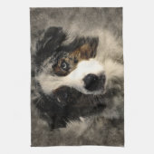 Geschilderde Hond Afdruk Theedoek (Verticaal)