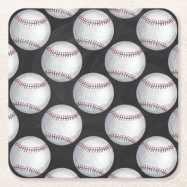 Geschilderde honkbalpatroon kartonnen onderzetters
