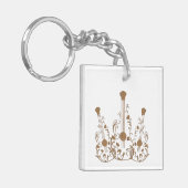Geschilderde houten gitaren sleutelhanger (Voorkant Links)