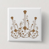 Geschilderde houten gitaren vierkante button 5,1 cm (Voorkant)