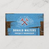 Geschilderde Houten Planken | Blauwdrukken Visitekaartje (Voorkant)