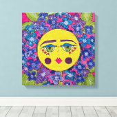 Geschilderde Hydrangea Bloemenmeisje Canvas Art Afdruk (Insitu (Houten vloer))