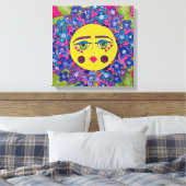 Geschilderde Hydrangea Bloemenmeisje Canvas Art Afdruk (Insitu (Slaapkamer))