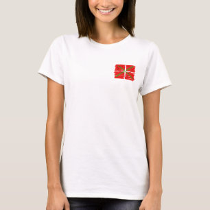 Geschilderde Ikurriña met overzicht van Baskenland T-shirt