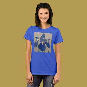 Geschilderde Japanse Iris vanaf 19th c scherm T-shirt