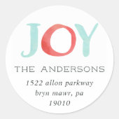 Geschilderde Joy | Terugkeeradres feestdag Ronde Sticker (Voorkant)