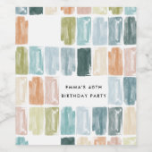 Geschilderde Juwelen Waterverf Gepersonaliseerd Wijn Etiket (Enkel label)